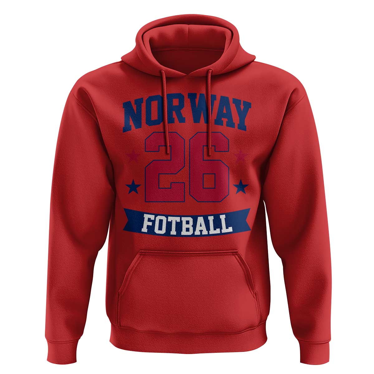 Vintage Norway Fotball Hoodie Norwegian Flag Game Day Fan Gift