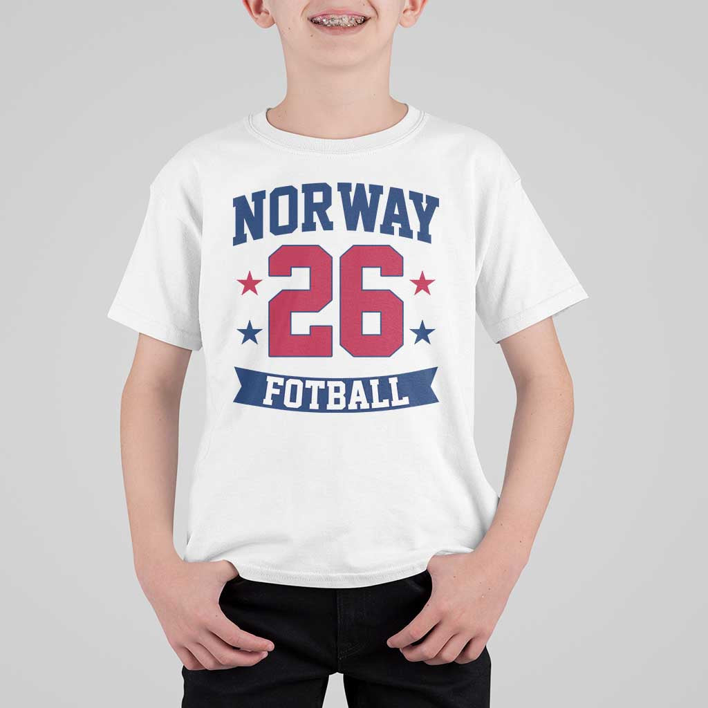 Vintage Norway Fotball T Shirt For Kid Norwegian Flag Game Day Fan Gift