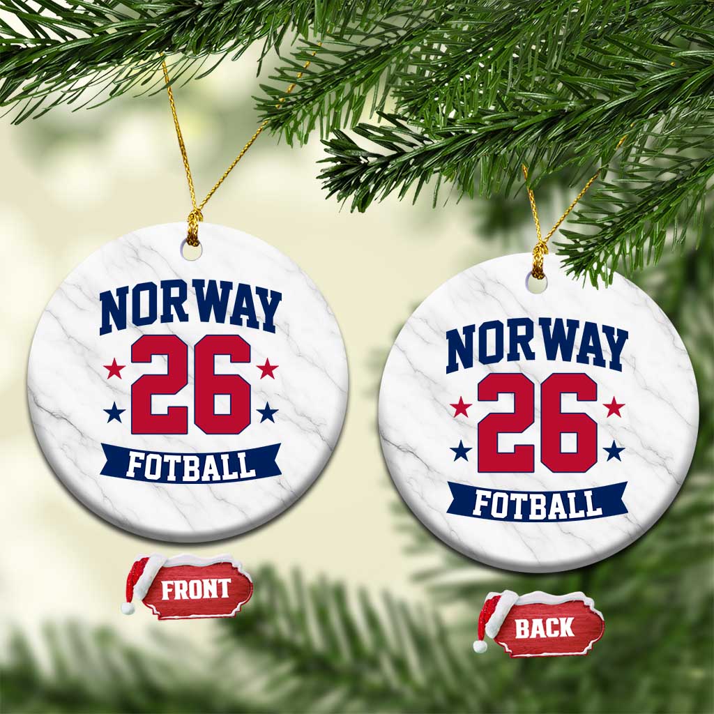 Vintage Norway Fotball Ceramic Ornament Norwegian Flag Game Day Fan Gift