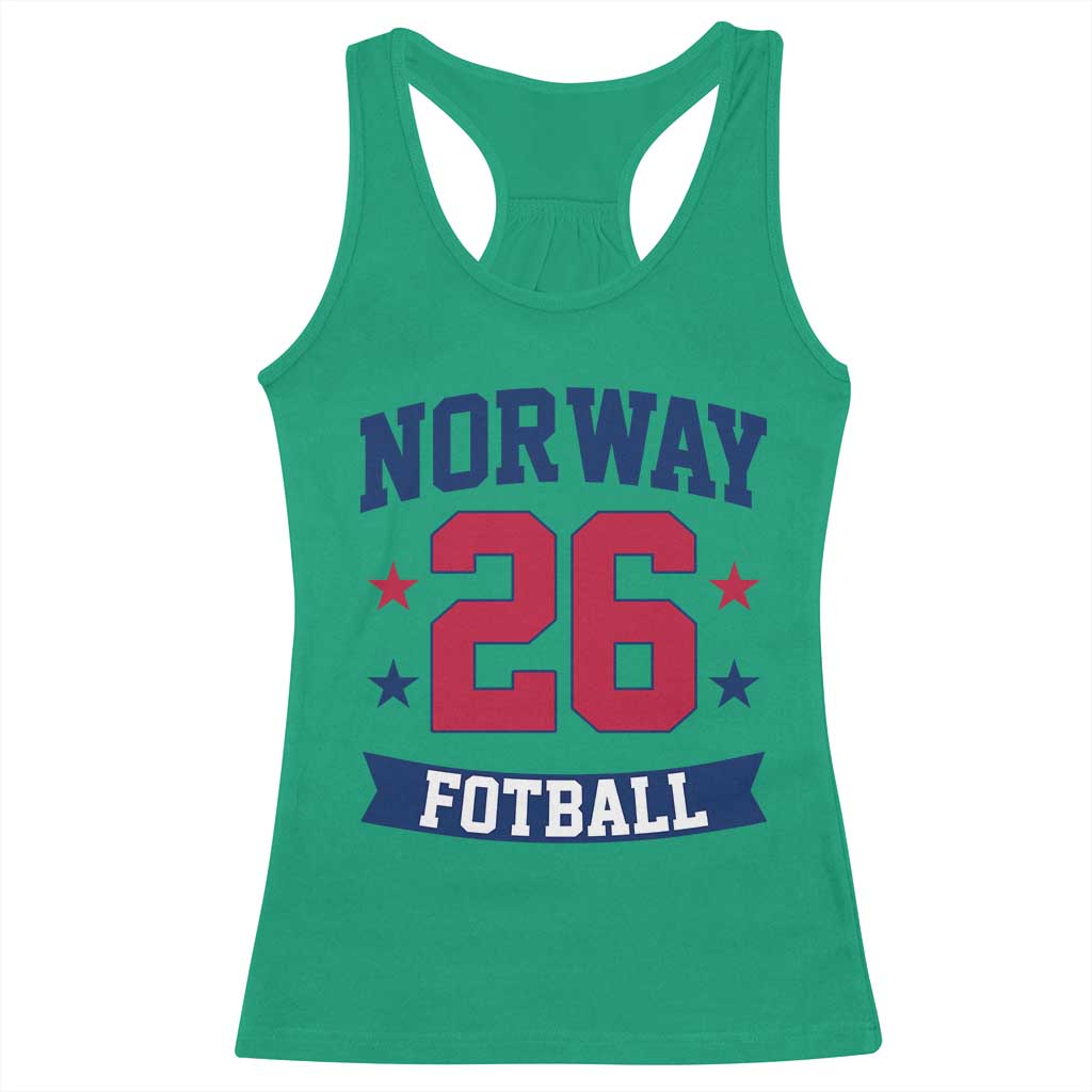Vintage Norway Fotball Racerback Tank Top Norwegian Flag Game Day Fan Gift