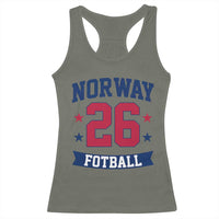 Vintage Norway Fotball Racerback Tank Top Norwegian Flag Game Day Fan Gift