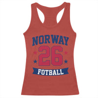 Vintage Norway Fotball Racerback Tank Top Norwegian Flag Game Day Fan Gift