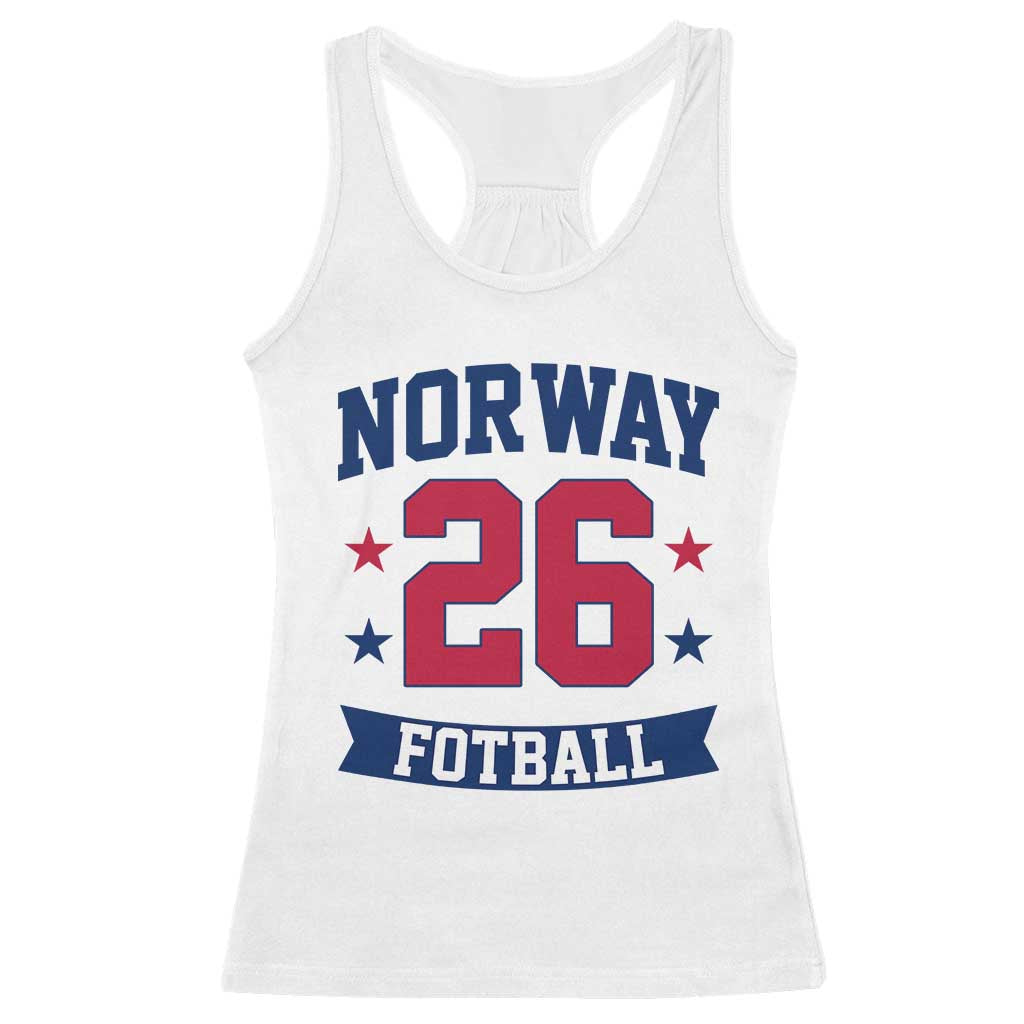 Vintage Norway Fotball Racerback Tank Top Norwegian Flag Game Day Fan Gift