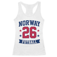 Vintage Norway Fotball Racerback Tank Top Norwegian Flag Game Day Fan Gift