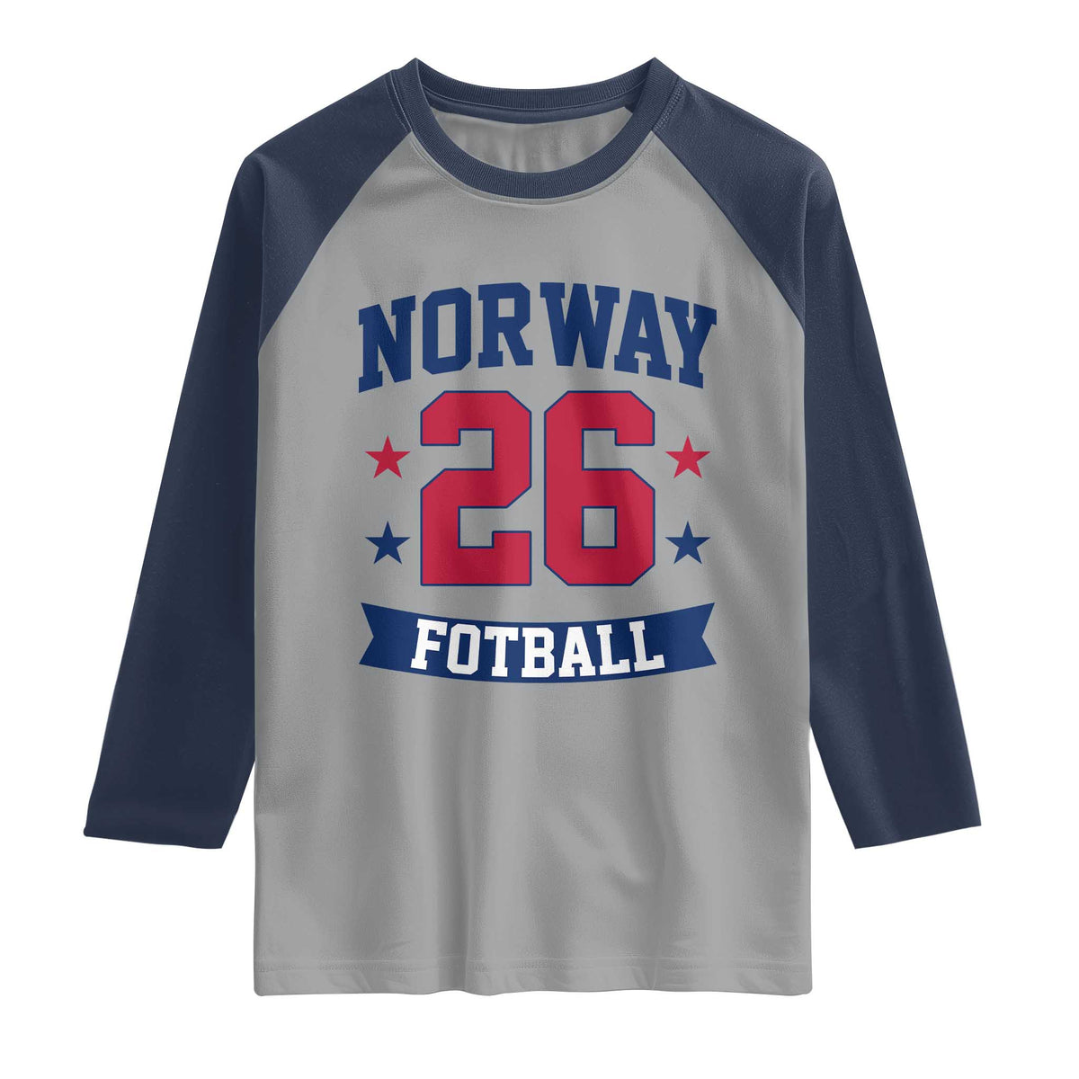 Vintage Norway Fotball Raglan Shirt Norwegian Flag Game Day Fan Gift