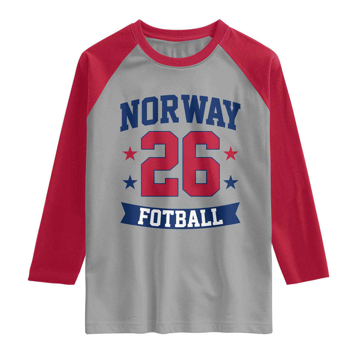 Vintage Norway Fotball Raglan Shirt Norwegian Flag Game Day Fan Gift