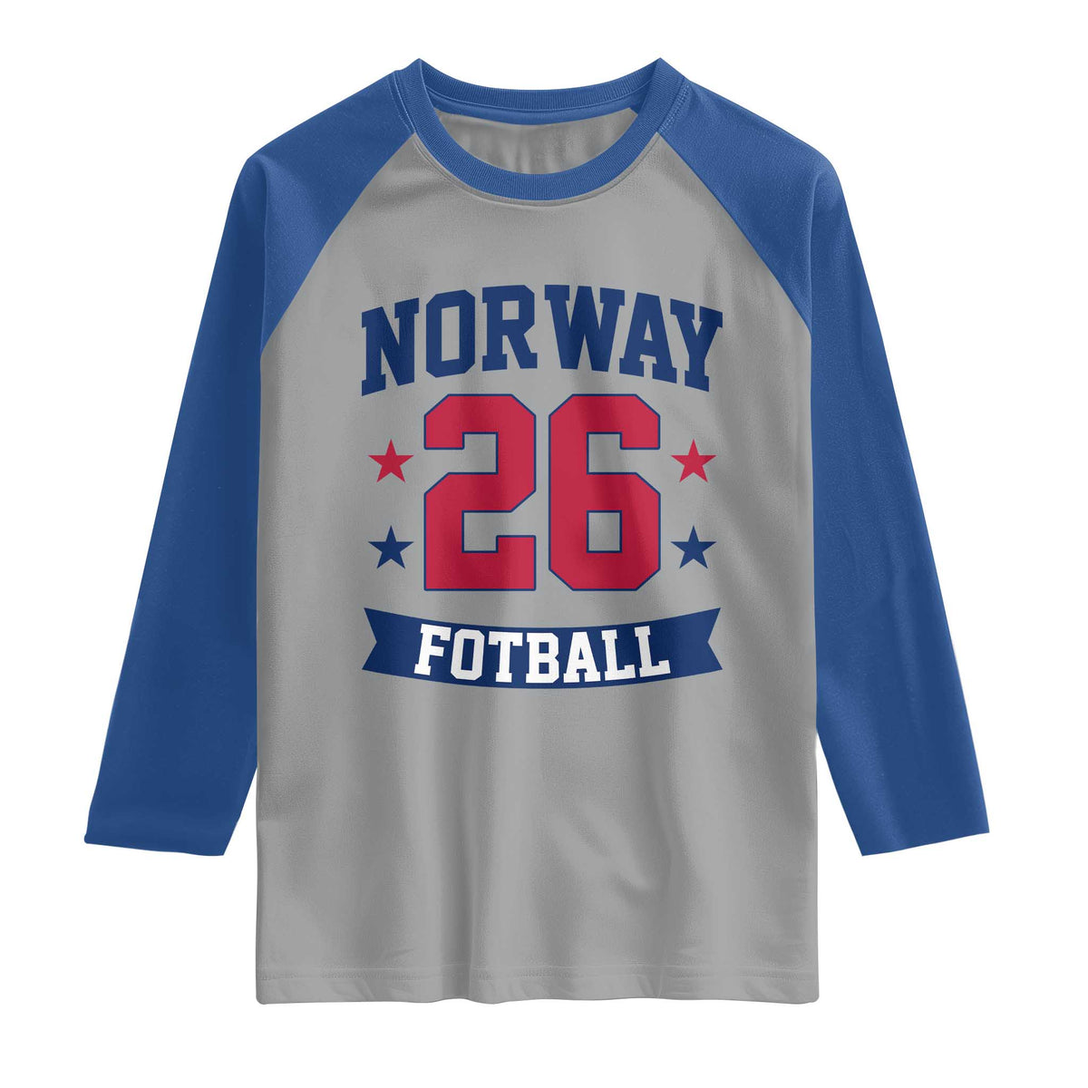 Vintage Norway Fotball Raglan Shirt Norwegian Flag Game Day Fan Gift