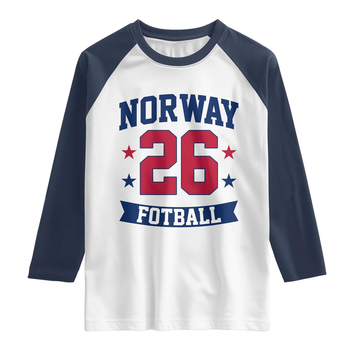 Vintage Norway Fotball Raglan Shirt Norwegian Flag Game Day Fan Gift
