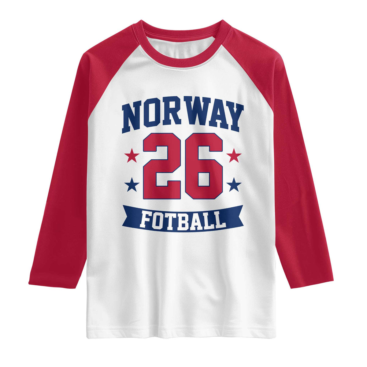 Vintage Norway Fotball Raglan Shirt Norwegian Flag Game Day Fan Gift