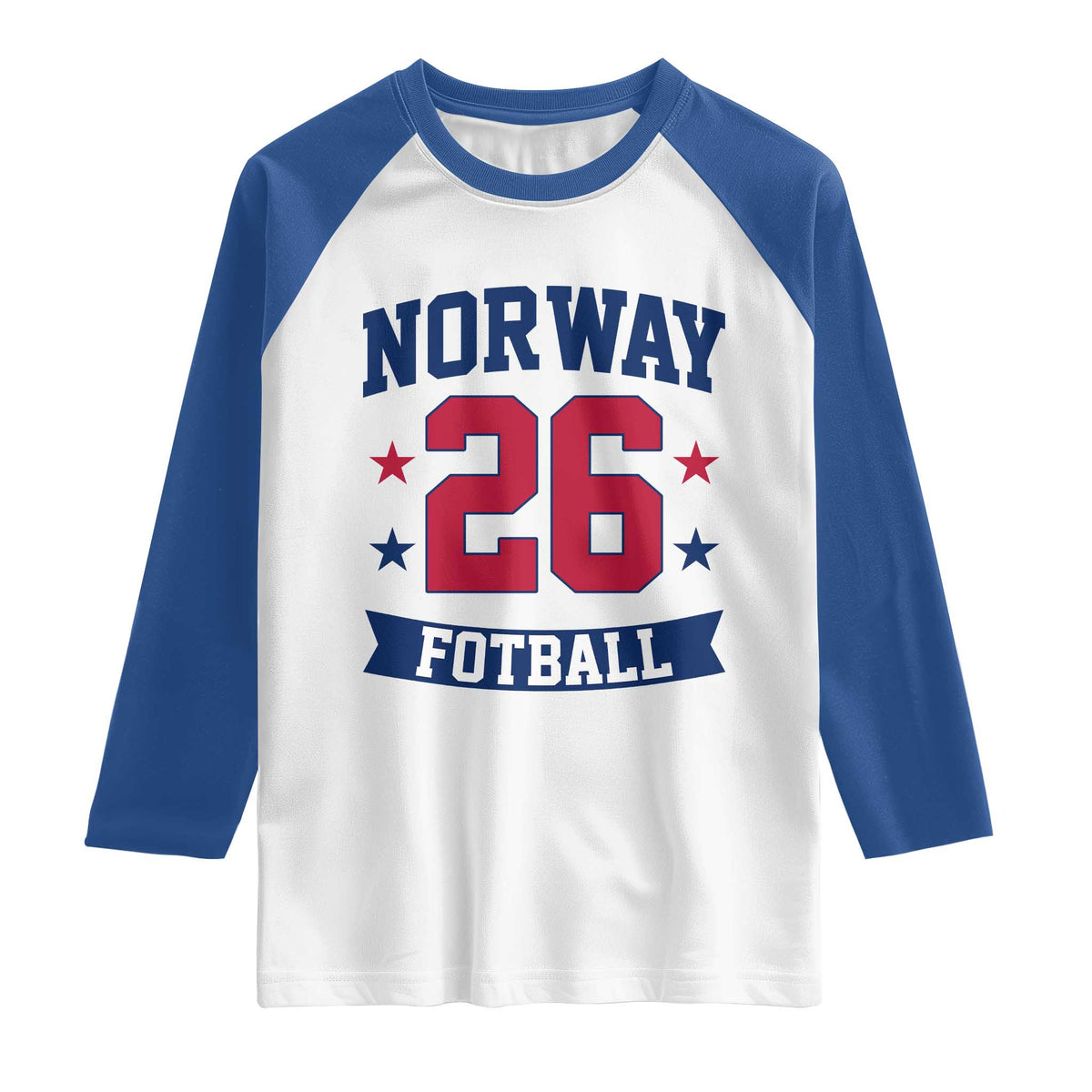 Vintage Norway Fotball Raglan Shirt Norwegian Flag Game Day Fan Gift