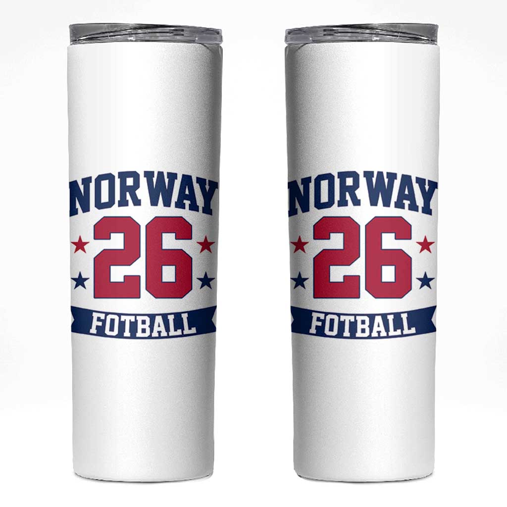 Vintage Norway Fotball Skinny Tumbler Norwegian Flag Game Day Fan Gift