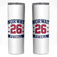Vintage Norway Fotball Skinny Tumbler Norwegian Flag Game Day Fan Gift