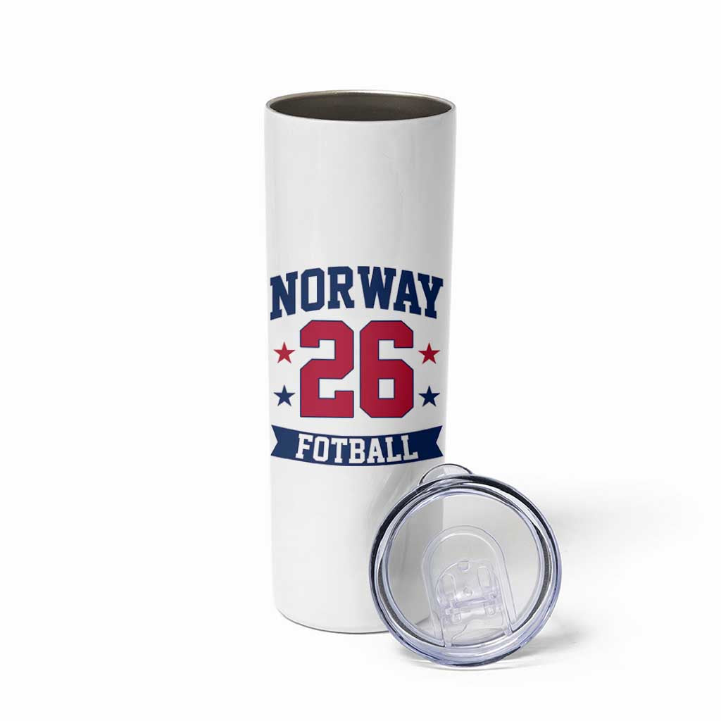 Vintage Norway Fotball Skinny Tumbler Norwegian Flag Game Day Fan Gift