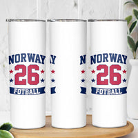 Vintage Norway Fotball Skinny Tumbler Norwegian Flag Game Day Fan Gift