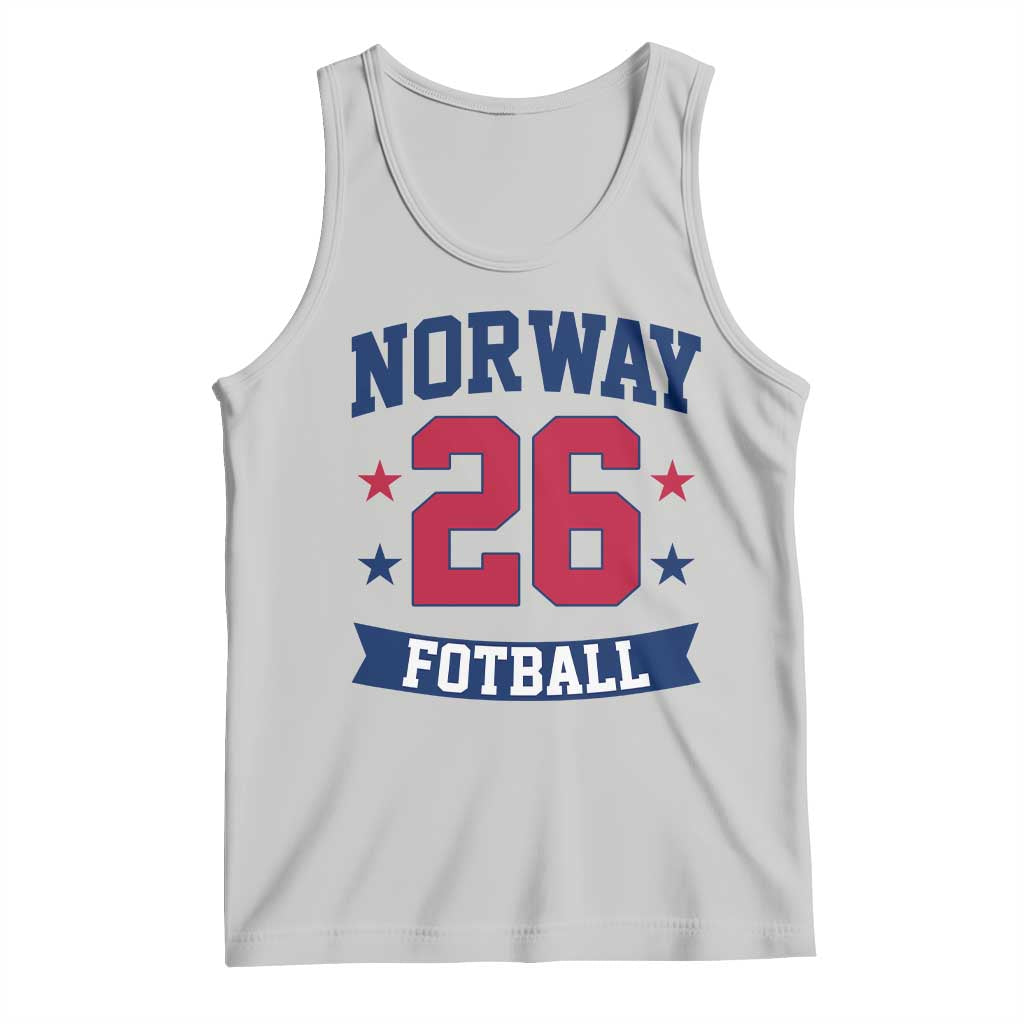 Vintage Norway Fotball Tank Top Norwegian Flag Game Day Fan Gift