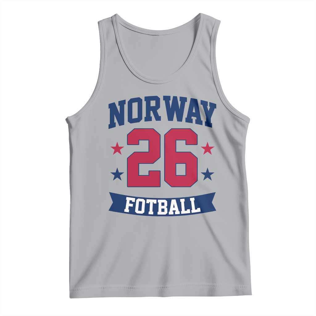 Vintage Norway Fotball Tank Top Norwegian Flag Game Day Fan Gift