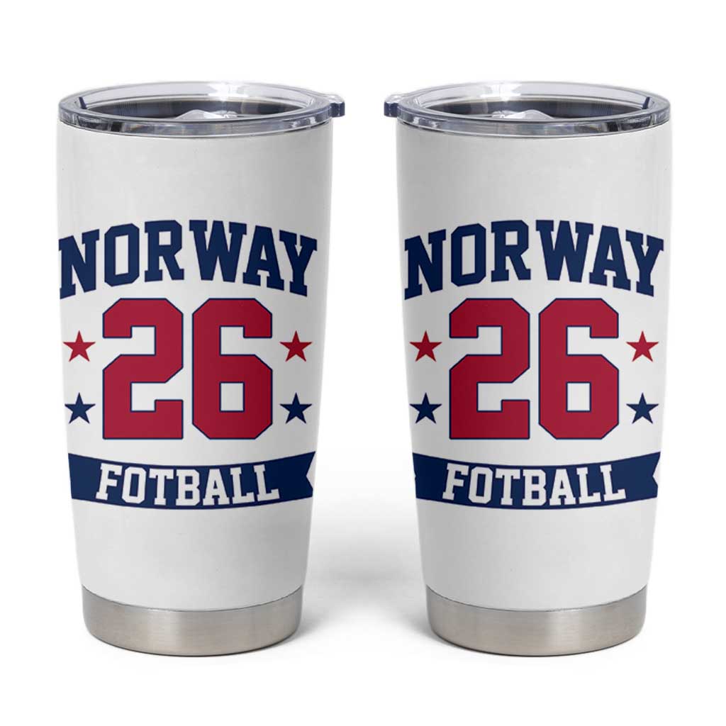 Vintage Norway Fotball Tumbler Cup Norwegian Flag Game Day Fan Gift