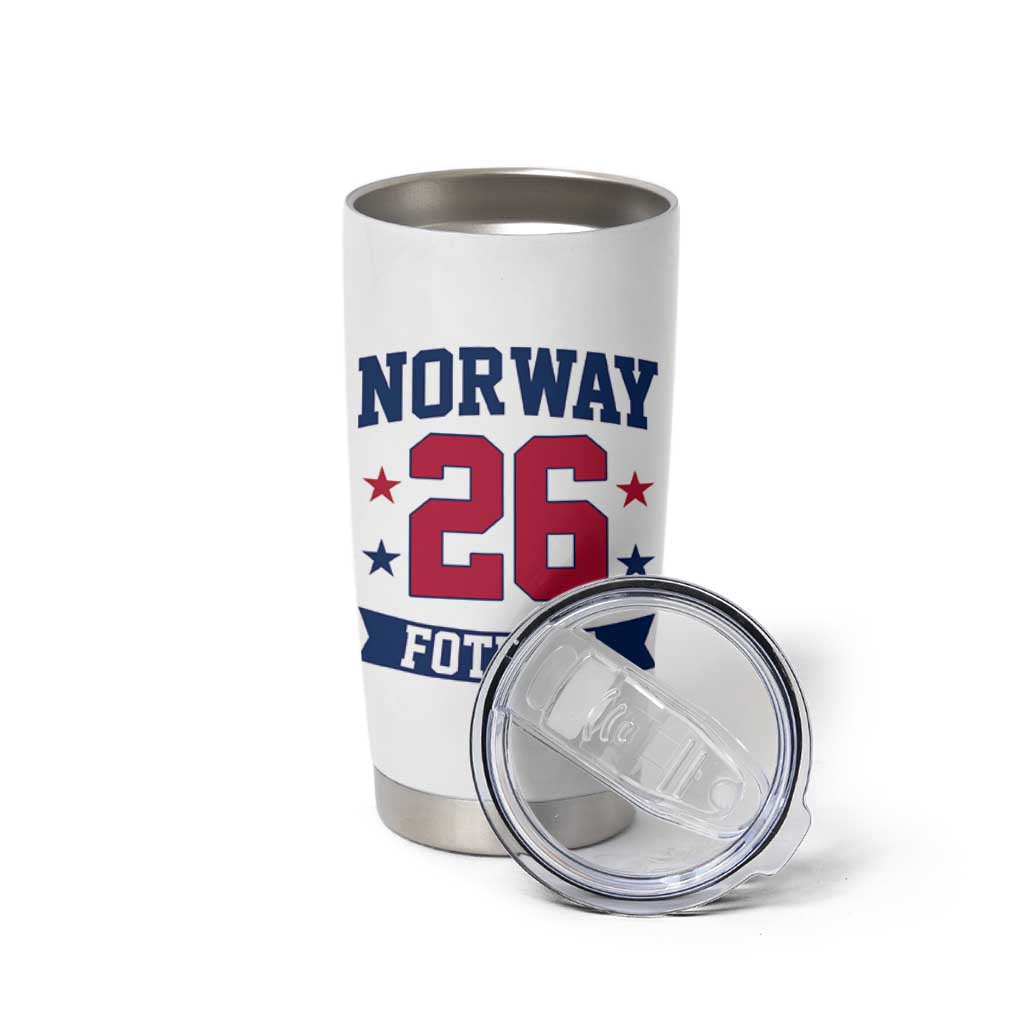 Vintage Norway Fotball Tumbler Cup Norwegian Flag Game Day Fan Gift