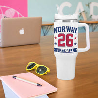 Vintage Norway Fotball Tumbler With Handle Norwegian Flag Game Day Fan Gift