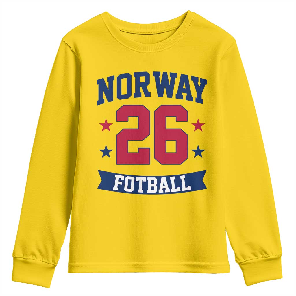 Vintage Norway Fotball Youth Sweatshirt Norwegian Flag Game Day Fan Gift