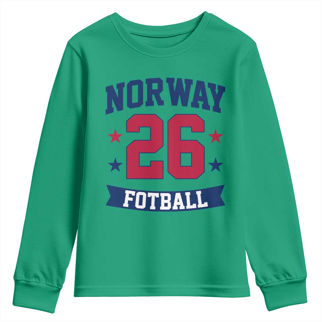 Vintage Norway Fotball Youth Sweatshirt Norwegian Flag Game Day Fan Gift
