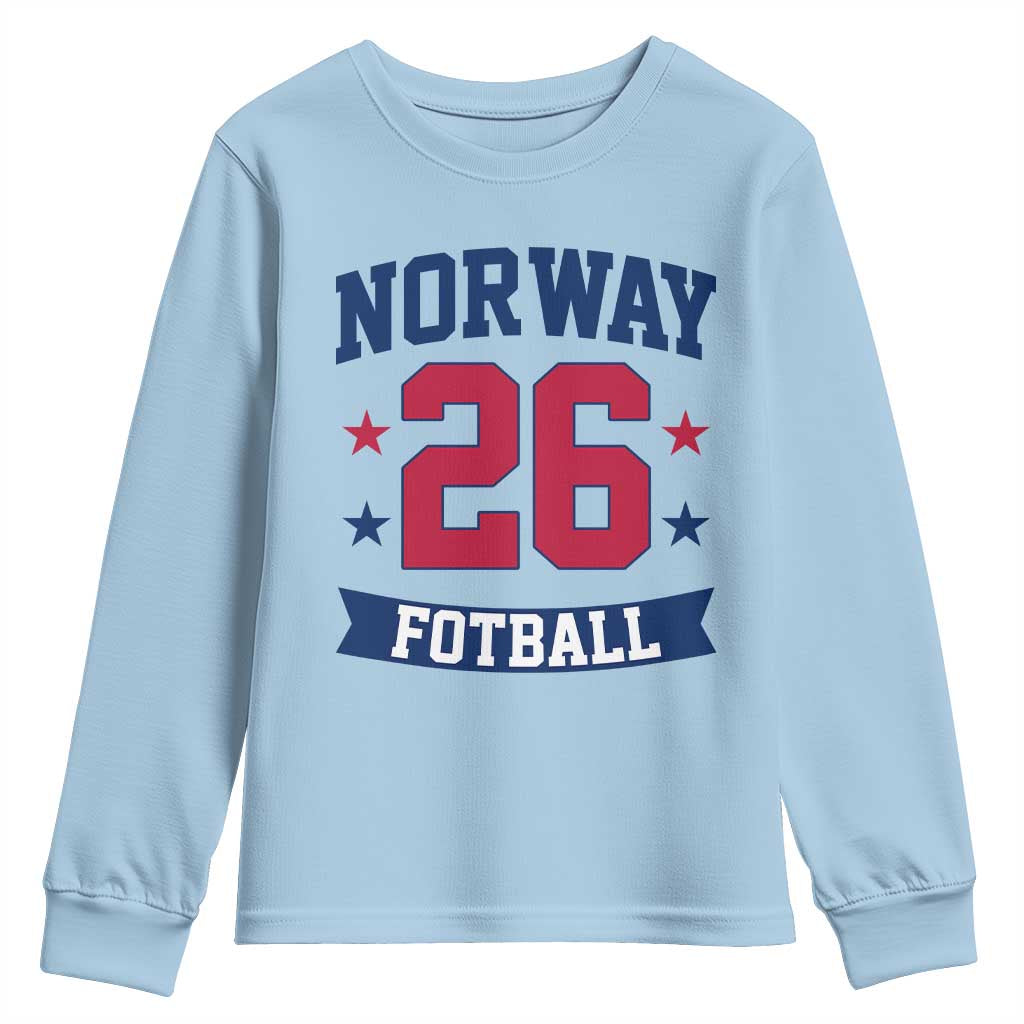 Vintage Norway Fotball Youth Sweatshirt Norwegian Flag Game Day Fan Gift