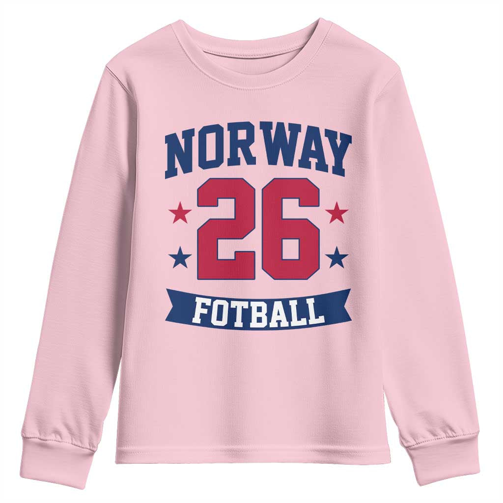 Vintage Norway Fotball Youth Sweatshirt Norwegian Flag Game Day Fan Gift