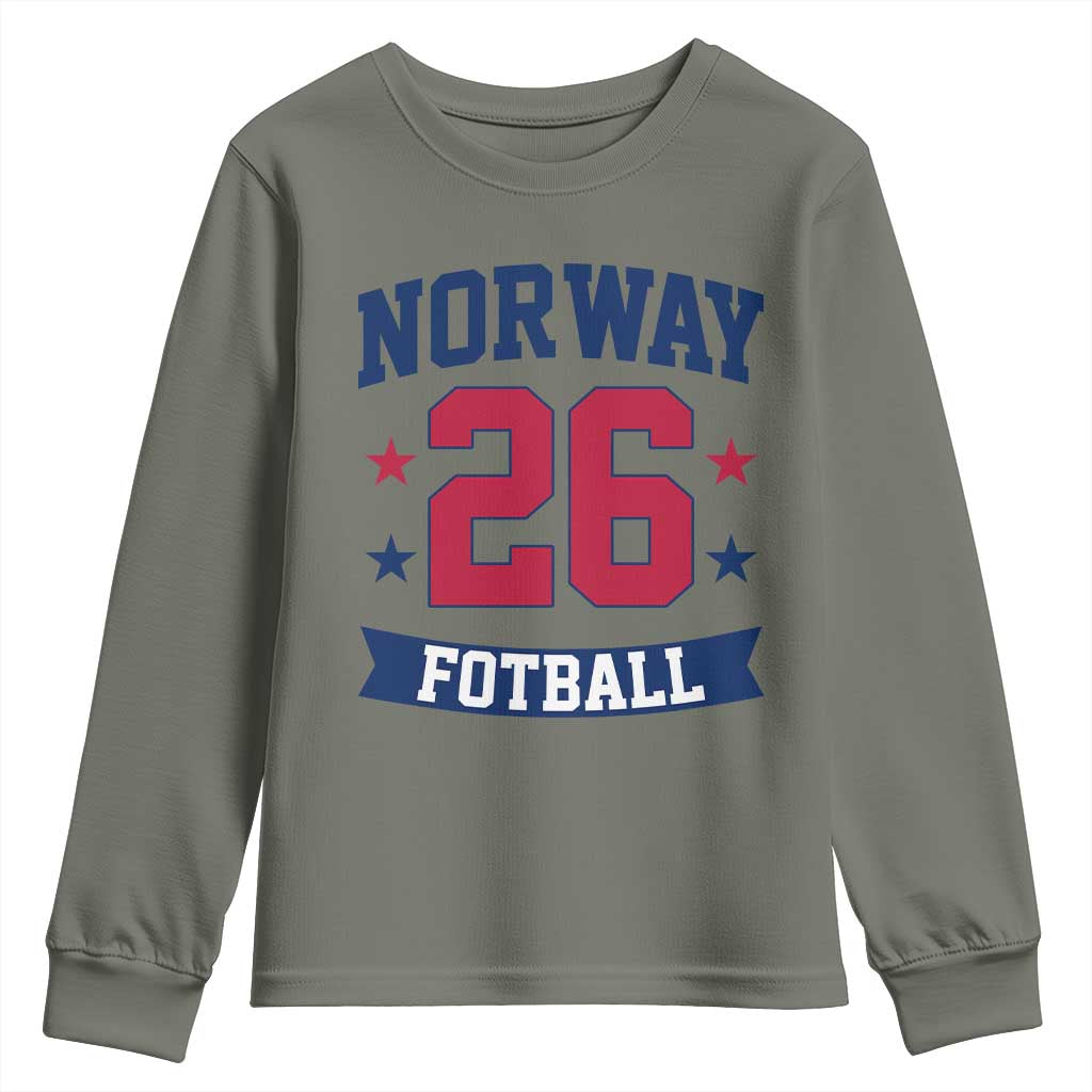 Vintage Norway Fotball Youth Sweatshirt Norwegian Flag Game Day Fan Gift