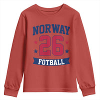 Vintage Norway Fotball Youth Sweatshirt Norwegian Flag Game Day Fan Gift