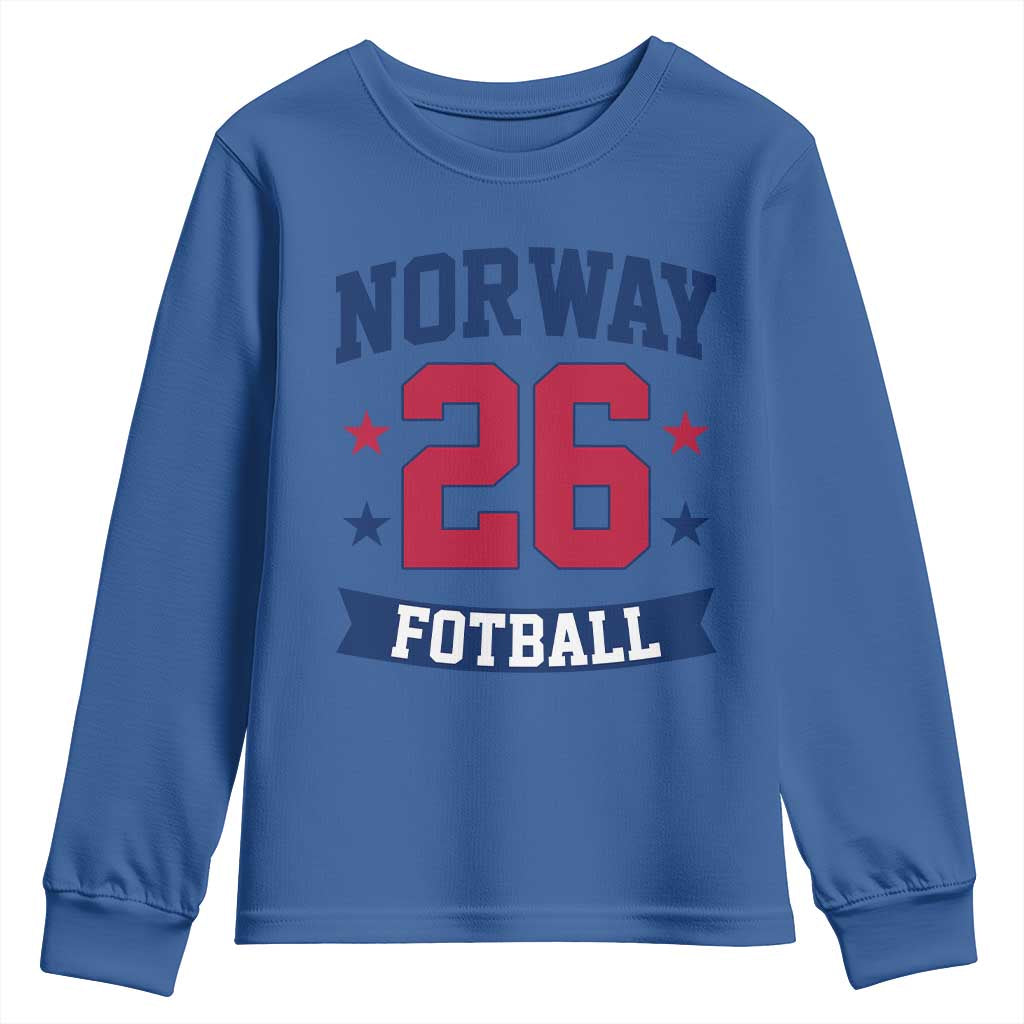 Vintage Norway Fotball Youth Sweatshirt Norwegian Flag Game Day Fan Gift