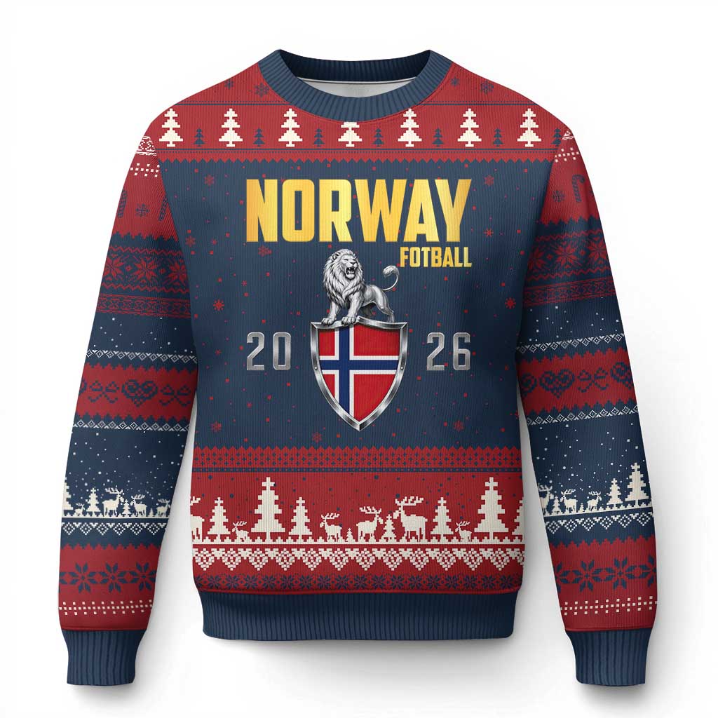 Vintage Norway Fotball Norwegian Supporter Gift Ugly Christmas Sweater