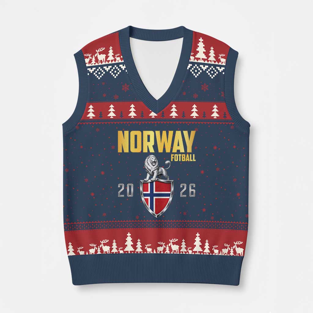 Vintage Norway Fotball Norwegian Supporter Gift V-Neck Knit Sweater Vest