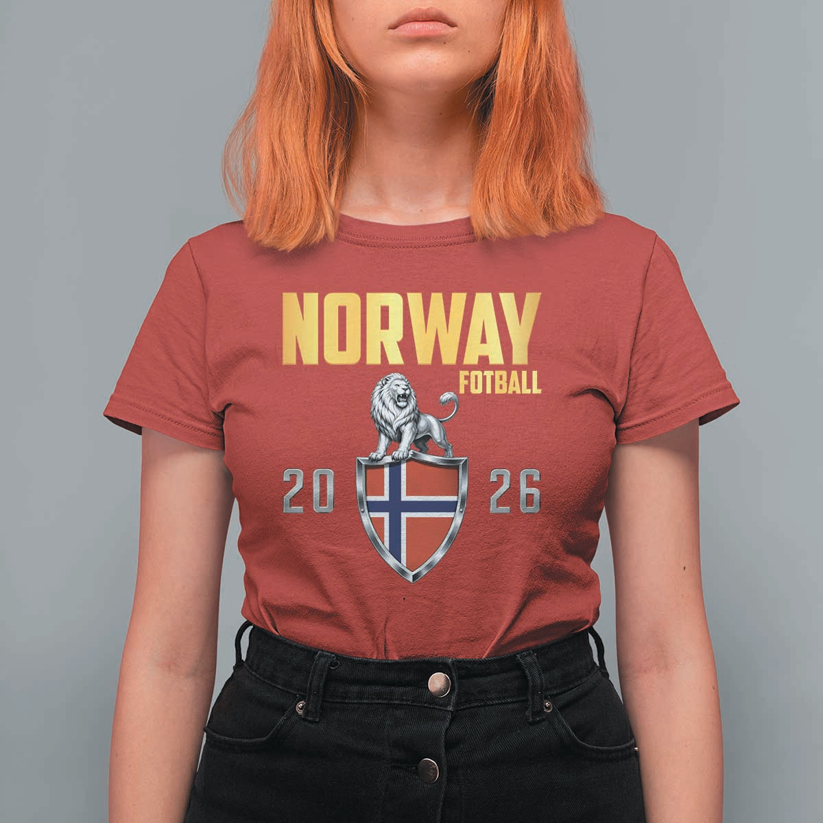 Vintage Norway Fotball Norwegian Supporter Gift T Shirt For Women