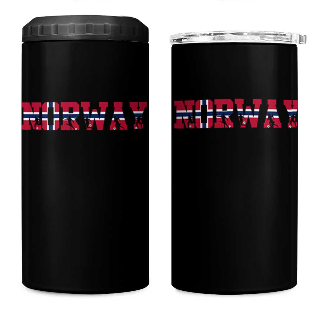Vintage Norway Fotball 4 in 1 Can Cooler Tumbler Scandinavian Pride Fan Gift
