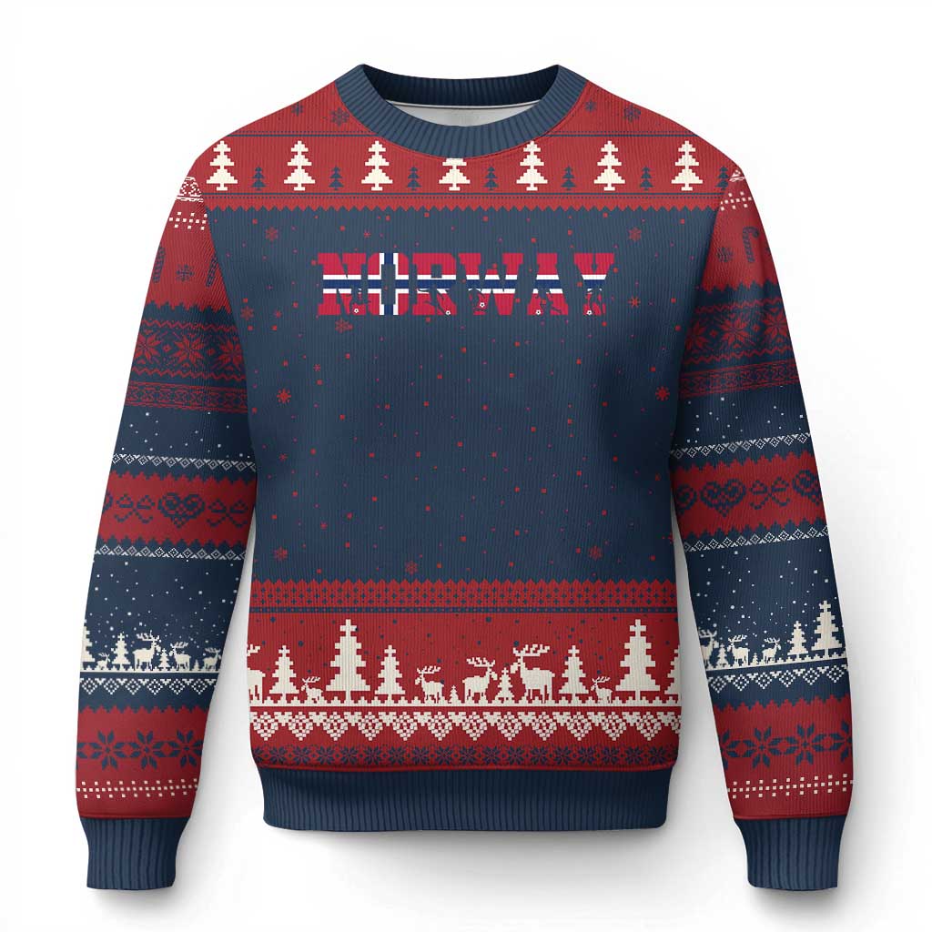 Vintage Norway Fotball Ugly Christmas Sweater Scandinavian Pride Fan Gift
