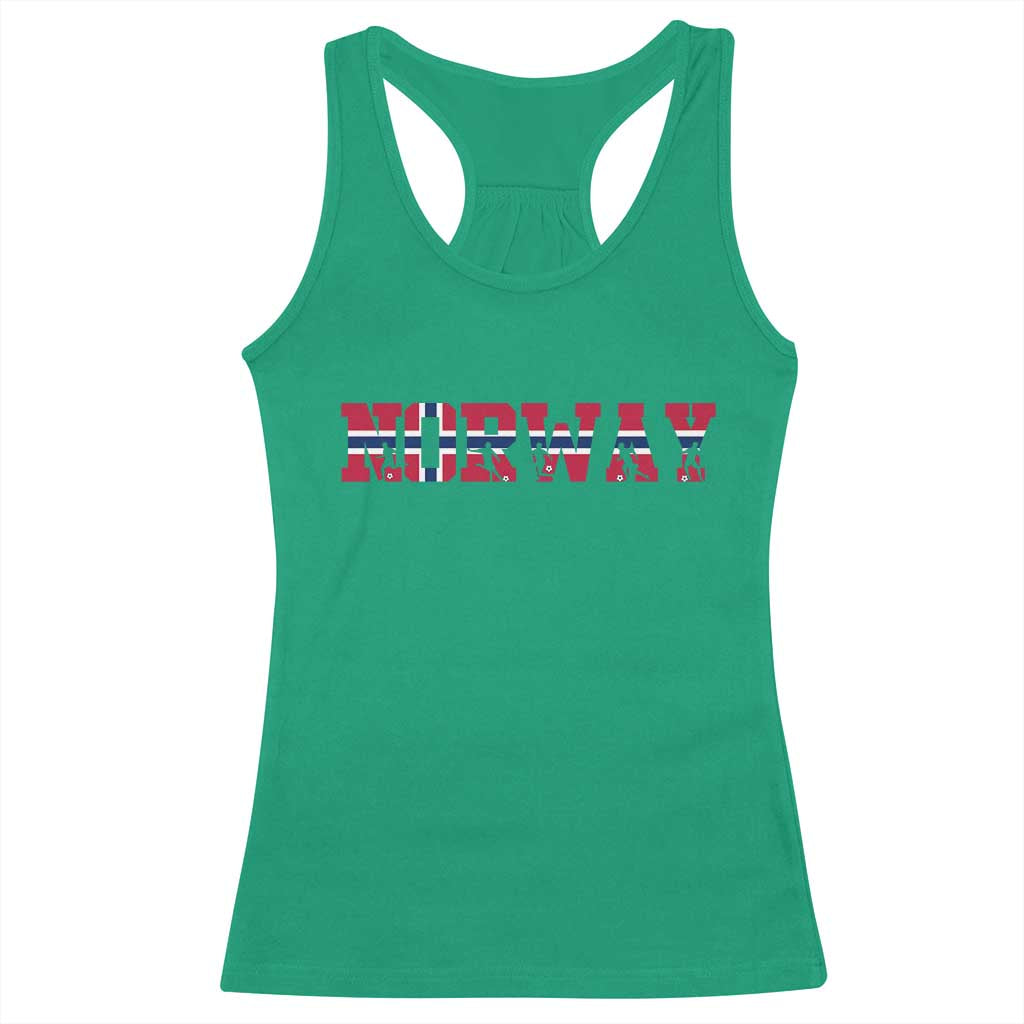 Vintage Norway Fotball Racerback Tank Top Scandinavian Pride Fan Gift