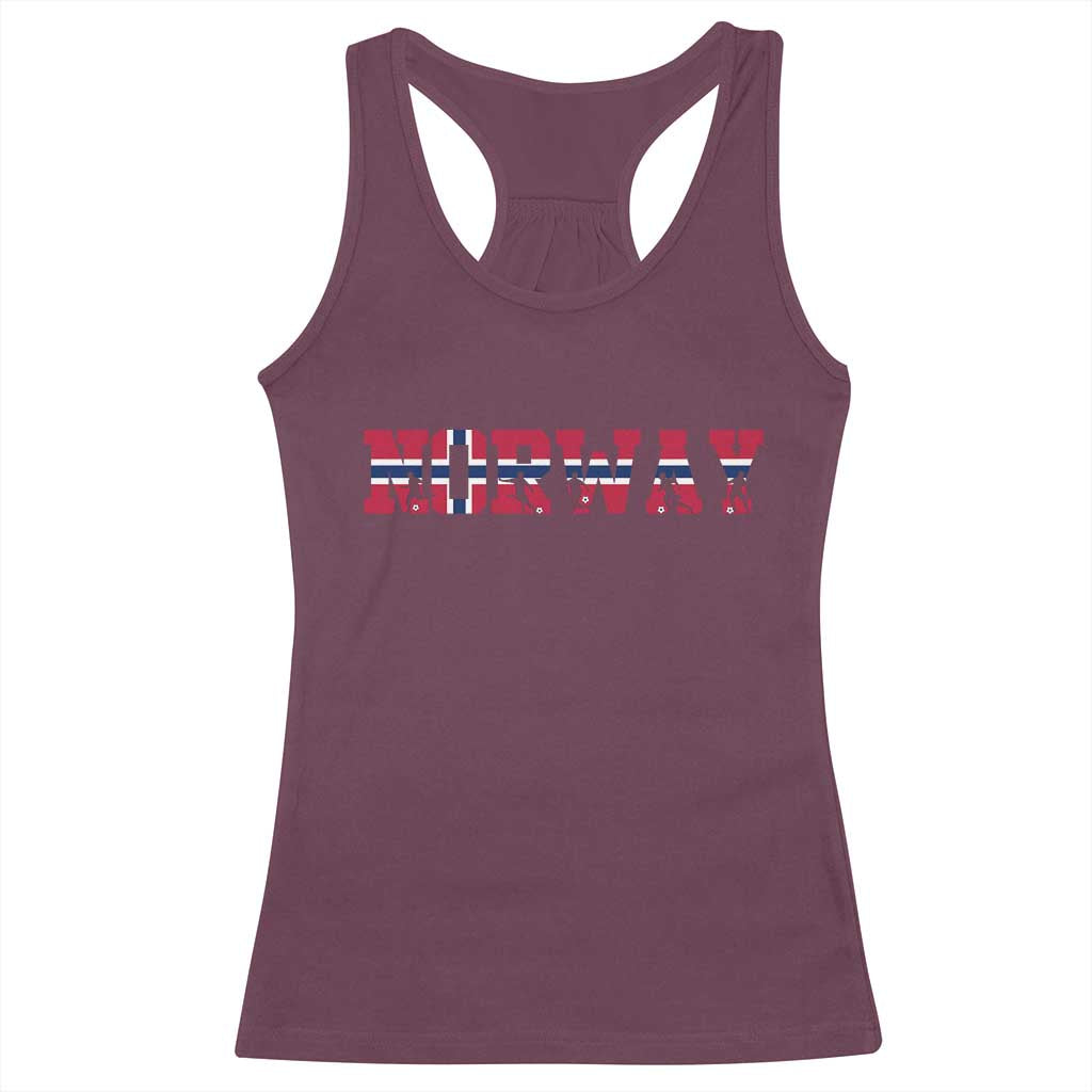 Vintage Norway Fotball Racerback Tank Top Scandinavian Pride Fan Gift