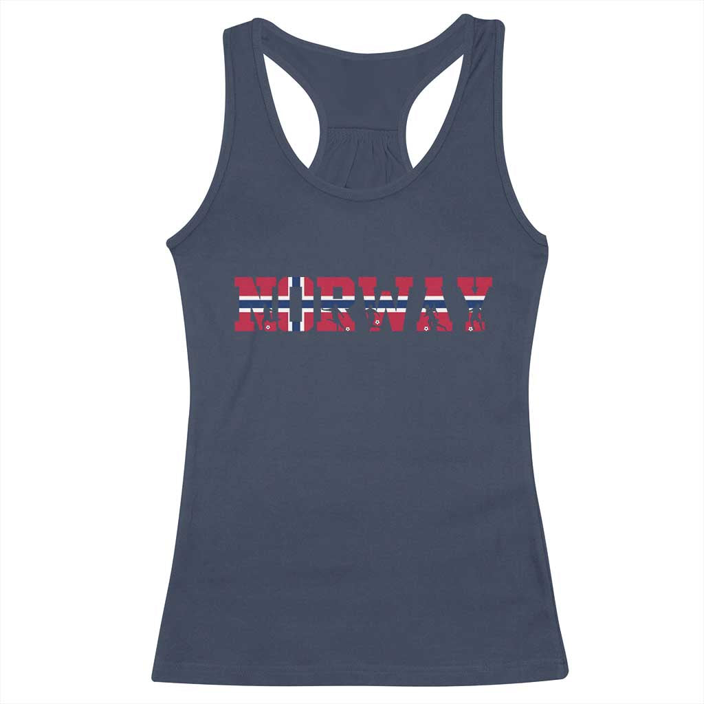 Vintage Norway Fotball Racerback Tank Top Scandinavian Pride Fan Gift