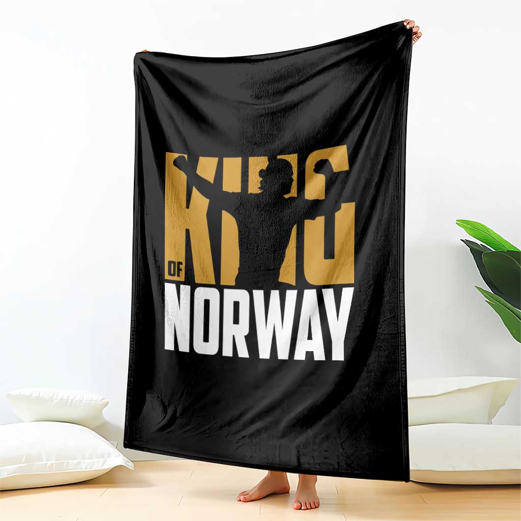 King Of Norway Football Throw Blanket Proud Norwegian Supporter Fan