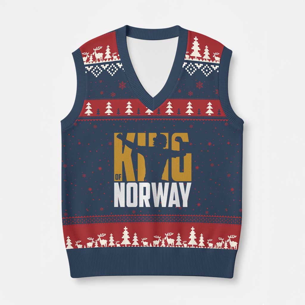 King Of Norway Football V-Neck Knit Sweater Vest Proud Norwegian Supporter Fan