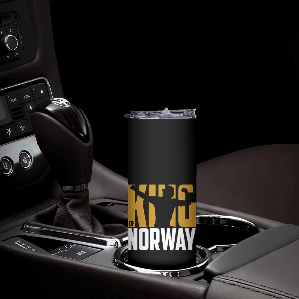 King Of Norway Football Skinny Tumbler Proud Norwegian Supporter Fan