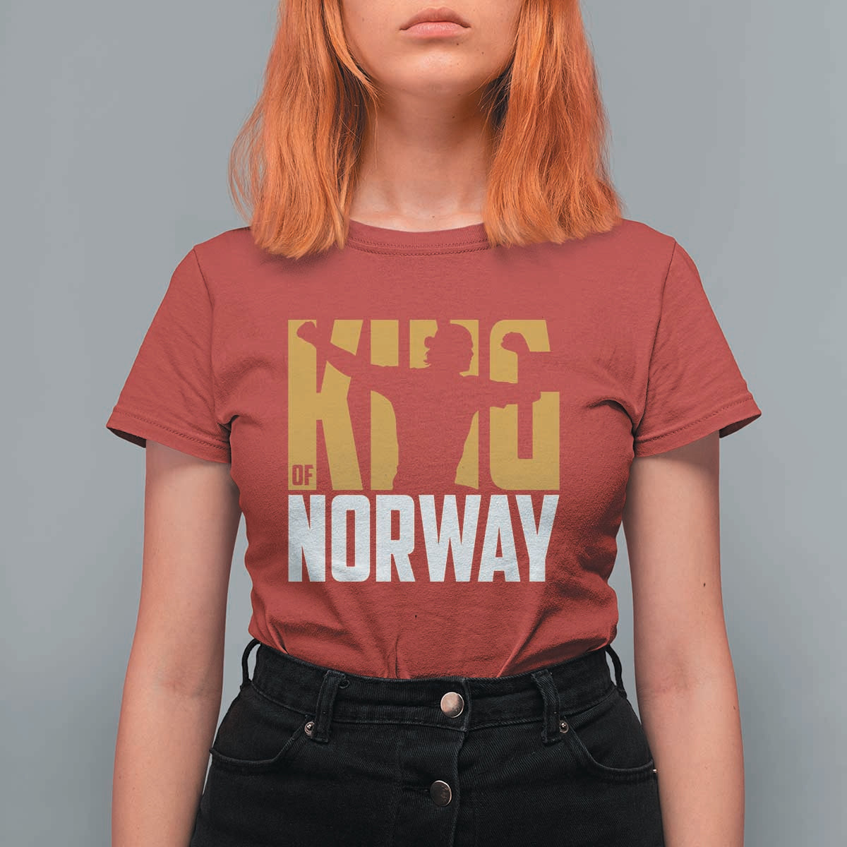 King Of Norway Football T Shirt For Women Proud Norwegian Supporter Fan