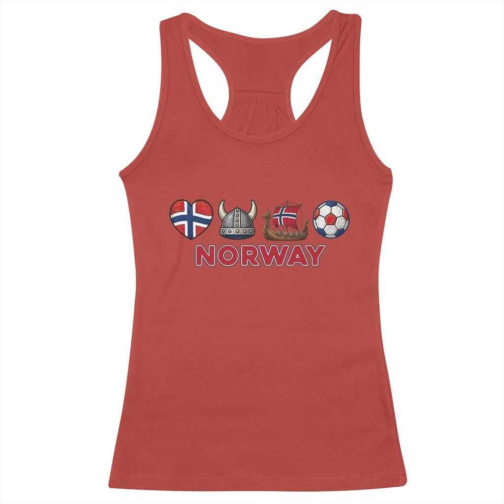 Norwegian Pride Racerback Tank Top Norway Soccer Football Supporter Gift