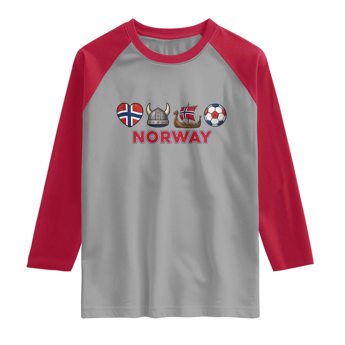 Norwegian Pride Raglan Shirt Norway Soccer Football Supporter Gift