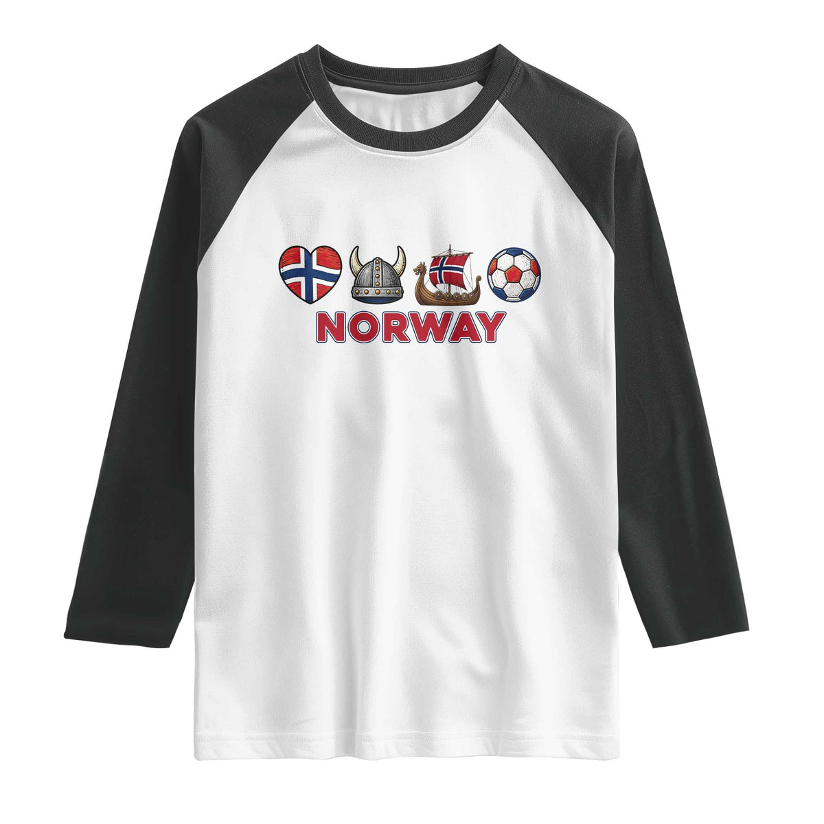 Norwegian Pride Raglan Shirt Norway Soccer Football Supporter Gift