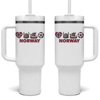 Norwegian Pride Tumbler With Handle Norway Soccer Football Supporter Gift