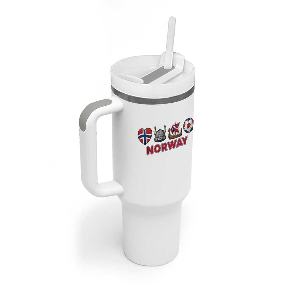 Norwegian Pride Tumbler With Handle Norway Soccer Football Supporter Gift