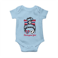 Norwegian Soccer Girl Baby Onesie Messy Bun Sunglasses Football Fan