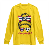 Norwegian Soccer Girl Long Sleeve Shirt Messy Bun Sunglasses Football Fan