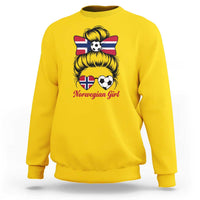 Norwegian Soccer Girl Sweatshirt Messy Bun Sunglasses Football Fan